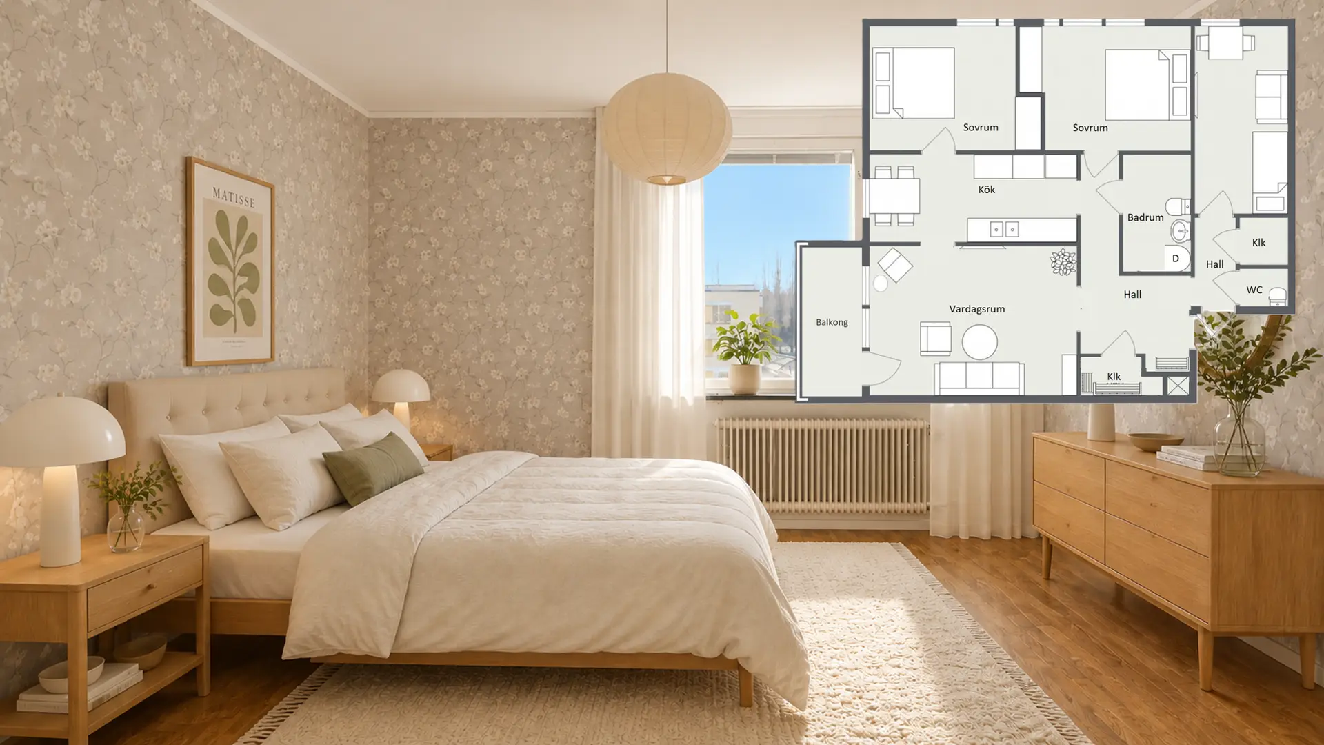 Ledig lägenhet med hyresrätt, 3 rum i Sollefteå sovrum med planritning
