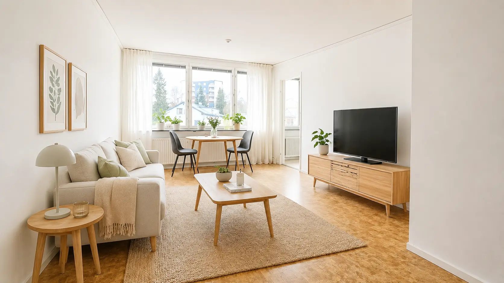 1 Rkv, exempelbild rum med stora fönster