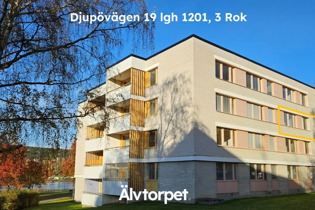Hyreshus Djupövägen 19 Älvtorpet Sollefteå lägenhet nära älven i centrala Sollefteå bra läge nära skola och mataffär