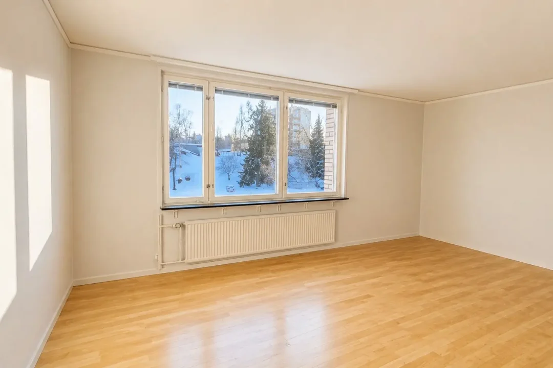 Ledig lägenhet - hyresrätt - i Sollefteå med 2 Rok på Älvtorpet, vardagsrummet utan möbler