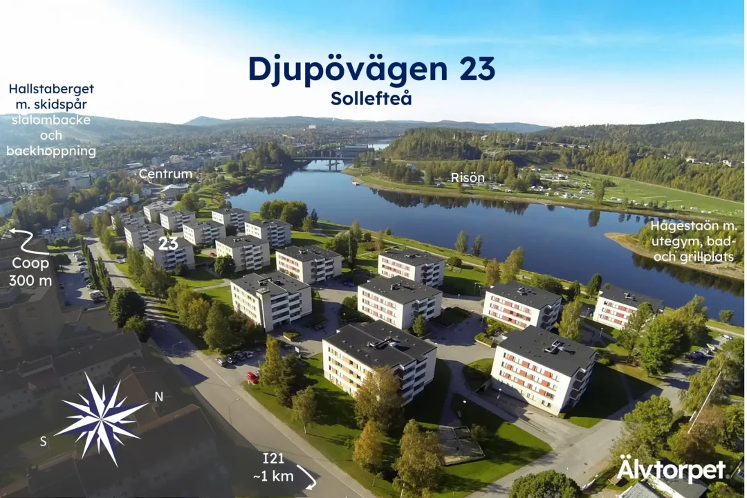 Foto över Älvtorpet och Djupövägen 23, Sollefteå